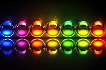 Wall Mural - colorful abstract spheres reflecting light in a vibrant display.