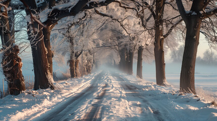 road covered in snow 