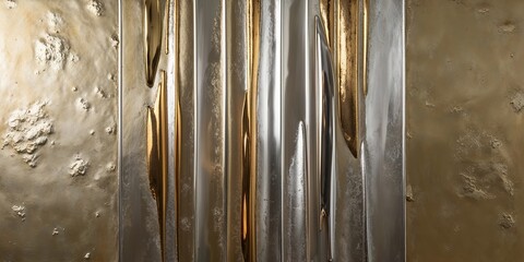 Canvas Print - Vertical Metallic Wall Panel with Gold Accents