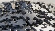 © Arti - Close-up of scattered black puzzle pieces on a surface