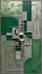 Poster - Geometric Metal Sculpture with Circular Element