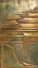 Wall Mural - Bronze and Green Abstract Panel