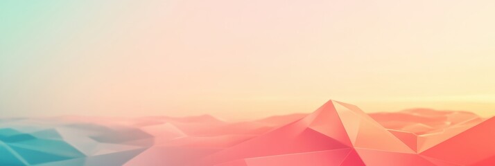 Aufkleber - A vibrant blend of soft colors creates a peaceful atmosphere with polygonal shapes and smooth edges in a gentle gradient. Generative AI