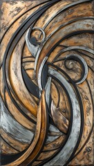 Poster - Metal Swirls Abstract Wall Sculpture