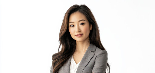 Middle-aged Asian women, in their late 30s to early 40s, pose in simple, everyday attire against clean white background. Portraits emphasize natural beauty casual, comfortable fashion.