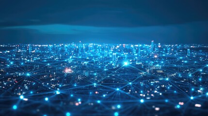 smart city and network connection concept