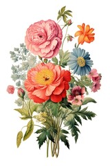 Poster - Boquet of flowers painting pattern plant.