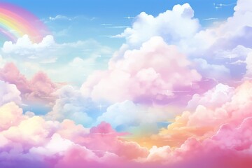 Wall Mural - Sky background rainbow cloud backgrounds.