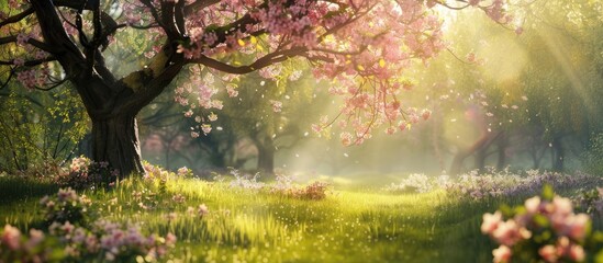 Wall Mural - Creating an enchanting image of the springtime with a captivating copy space image