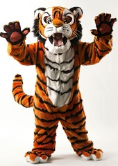 Canvas Print - Tiger mascot costume animal mammal person.