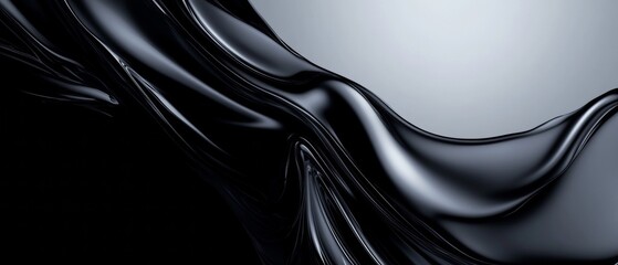 A black and white image of a black liquid with a silver sheen