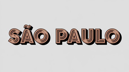 Wall Mural - Stylized Text: São Paulo in Bold Colors for Travel Promotions and Branding