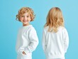 © WE.ARE.AI - Child standing in neutral pose blank pyjamas front and back seamless design isolated