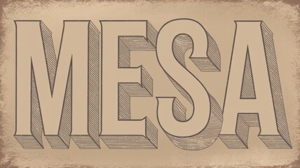 Sticker - Vintage Illustration of 'Mesa': An Artistic Representation for Decorative Use