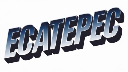 Sticker - Bold Typography: ECATEPEC in Dynamic Blue Gradient for Urban Design and Branding Purposes