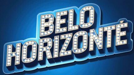 Wall Mural - Bold Neon Sign for 'Belo Horizonte': A Bright and Colorful Artistic Display Ideal for Promotions