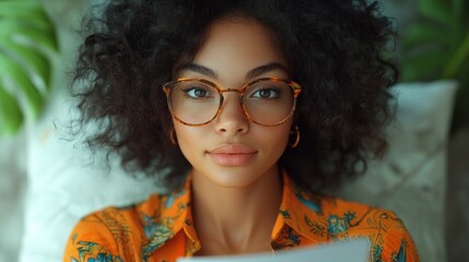 Wall Mural - Woman wearing glasses