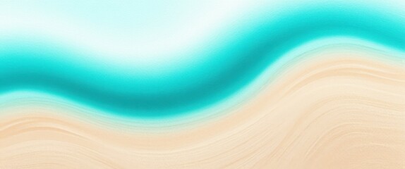 Abstract coastline, aerial beach view, turquoise ocean waves, sandy shore, minimalist landscape, soft gradients, pastel colors, fluid shapes, tranquil seascape, digital art, smooth textures, zen-inspi