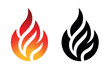 © Artoholics - Flame vector fire icon flame logo template and silhouette shape isolated on white background