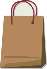 Minimalist gift bag illustration in neutral tones, perfect for online shopping designs, packaging illustrations, or holiday promotions.