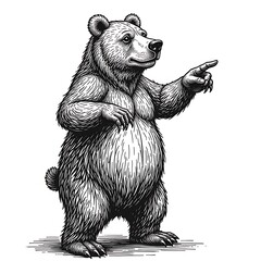 sketch style Hand drawn sketch of bear. Vector illustration isolated on white background..