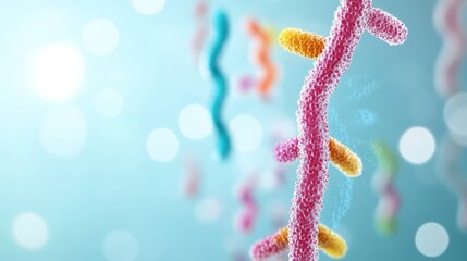 Wall Mural - A diagram showcasing the different phases of cell division with chromosomes undergoing replication and segregation.