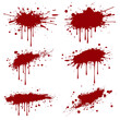 © Stock Spectrum - Blood Splatter Collection Dripping and Splashes Isolated on White Background, blood splatter, blood stain, blood drop, blood effect