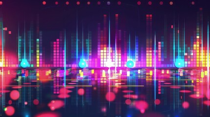 Canvas Print - Abstract vector illustration of a graphic equalizer