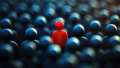 an individual highlighted in a crowd, representing the importance of personal branding and self-prom