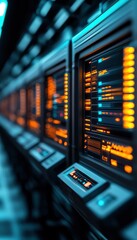 Leinwandbilder - Data center with glowing servers.