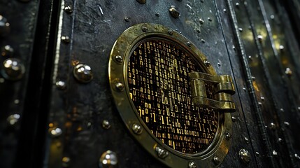 Poster - Digital Vault with Binary Code Display