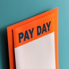 Pay day reminder on colorful note, white isolate background