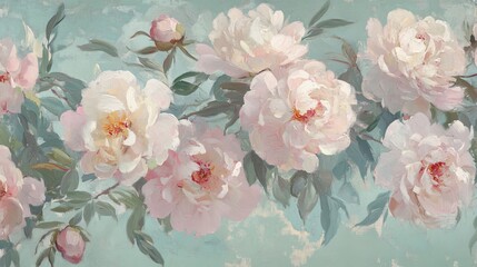  Vintage Floral Bouquet Painting Soft Pink Roses for Elegant Interiors