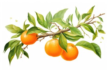 Canvas Print - Grapefruit branch orange plant.