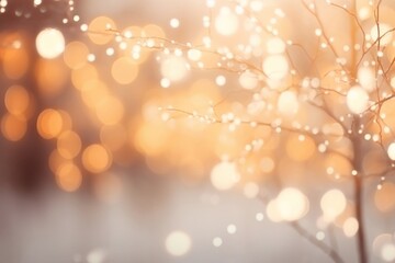 Canvas Print - Cold night bokeh light christmas lighting.