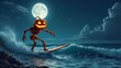 © Firman Dasmir - Skeleton Surfer Under a Starry Moonlit Sky