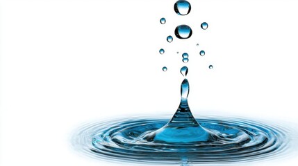 Wall Mural - a photostock images of water drops floating in the air on a clean white background, isolated on whit