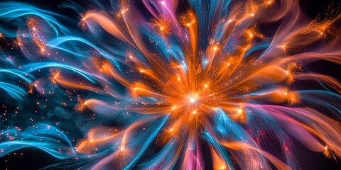 Wall Mural - a mesmerizing display of vibrant colors. this abstract artwork captures dynamic movement and energy.