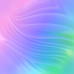 Aufkleber - Smooth undulating flow of colored fabric stripes with trendy neon gradient. 3d rendering digital illustration