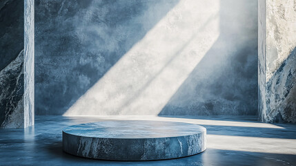 Wall Mural - Minimalist Stone Podium, Abstract 3D Product Presentation with Natural Elements