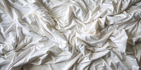 Wall Mural - Abstract Wrinkled White Fabric Texture, Fabric, Texture, Background