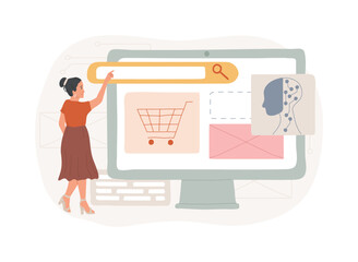 Wall Mural - ai-optimized search and navigation abstract concept vector illustration.