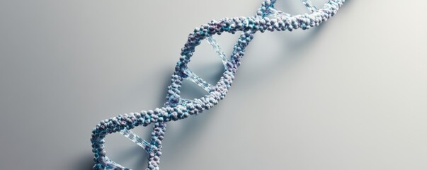 A detailed visualization of a DNA double helix structure, showcasing its complexity and beauty in a minimalist design.