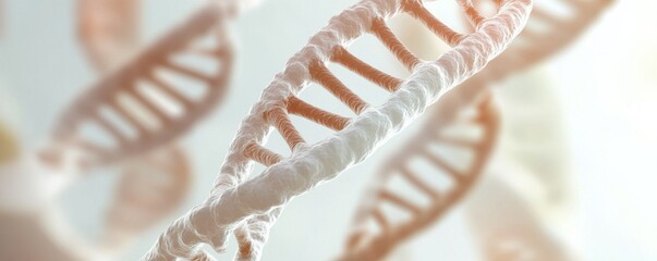 Abstract representation of DNA strands, symbolizing genetics, biology, and scientific research in a modern laboratory setting.