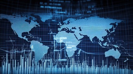 Poster - Global Economic Trends in Digital Stock Market Concept