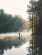 © Alexandr - Paddle boarder on lake