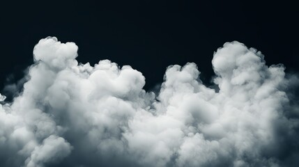 A bright, glowing white cloud with soft curves and smooth transitions against a solid black backdrop, without people, without text, without brand logo, without brand name, one color background 