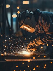 Wall Mural - Welder working on metal