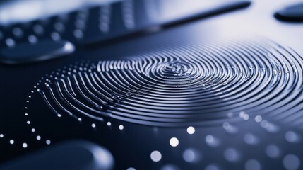 A detailed close-up of a biometric authentication sensor array, demonstrating secure access control and identification verification, Biometric technology style