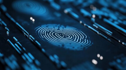 A detailed close-up of a biometric authentication sensor array, demonstrating secure access control and identification verification, Biometric technology style